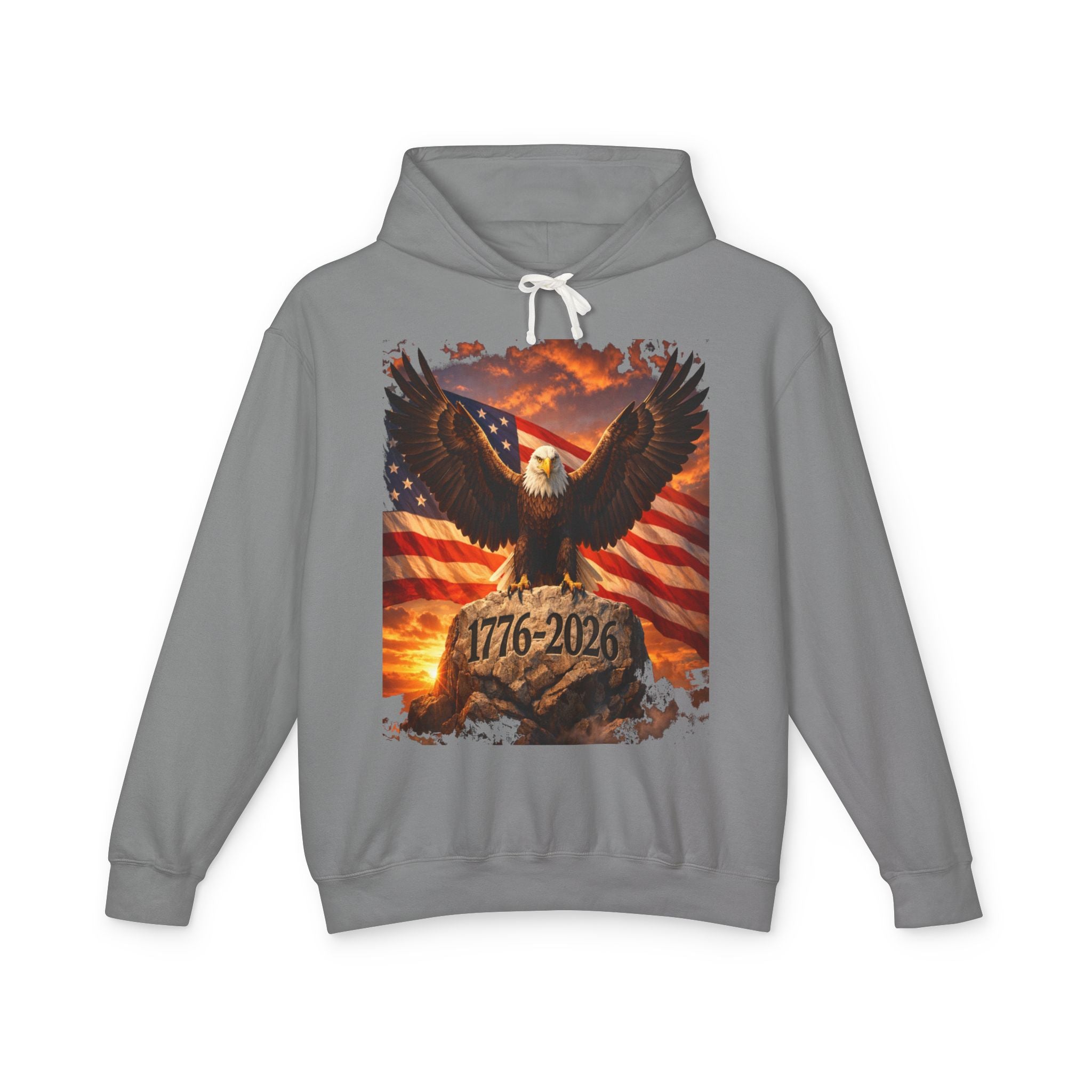 Patriotic Eagle Hoodie — 1776-2026 American Flag Sweatshirt