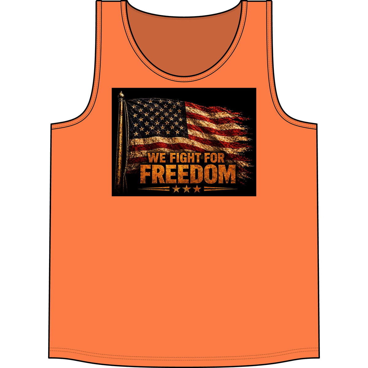 We Fight For Freedom American Flag Tank Top – Patriotic Veterans Memorial Tee