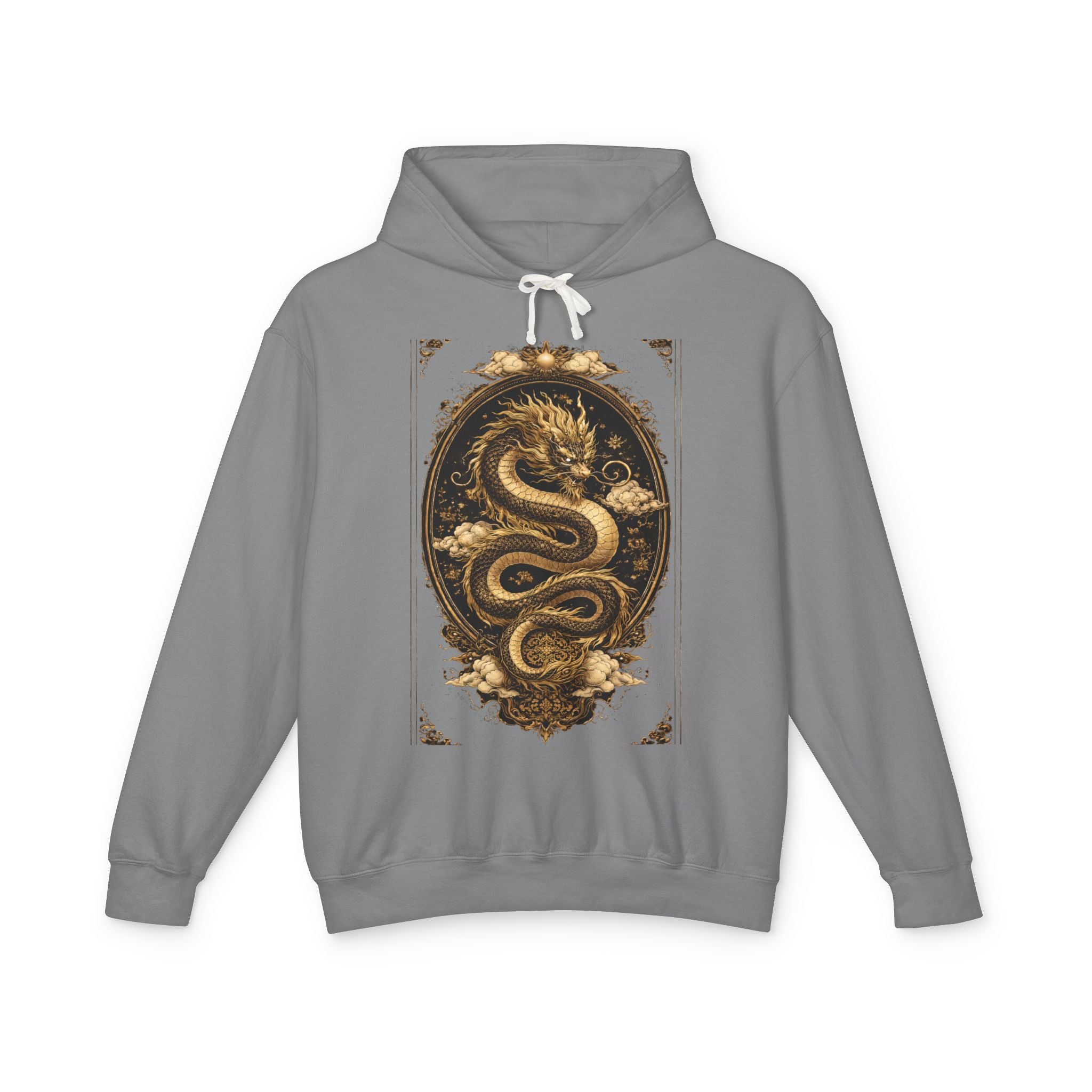 Golden Dragon Hoodie — Vintage Oriental Serpent Graphic Sweatshirt