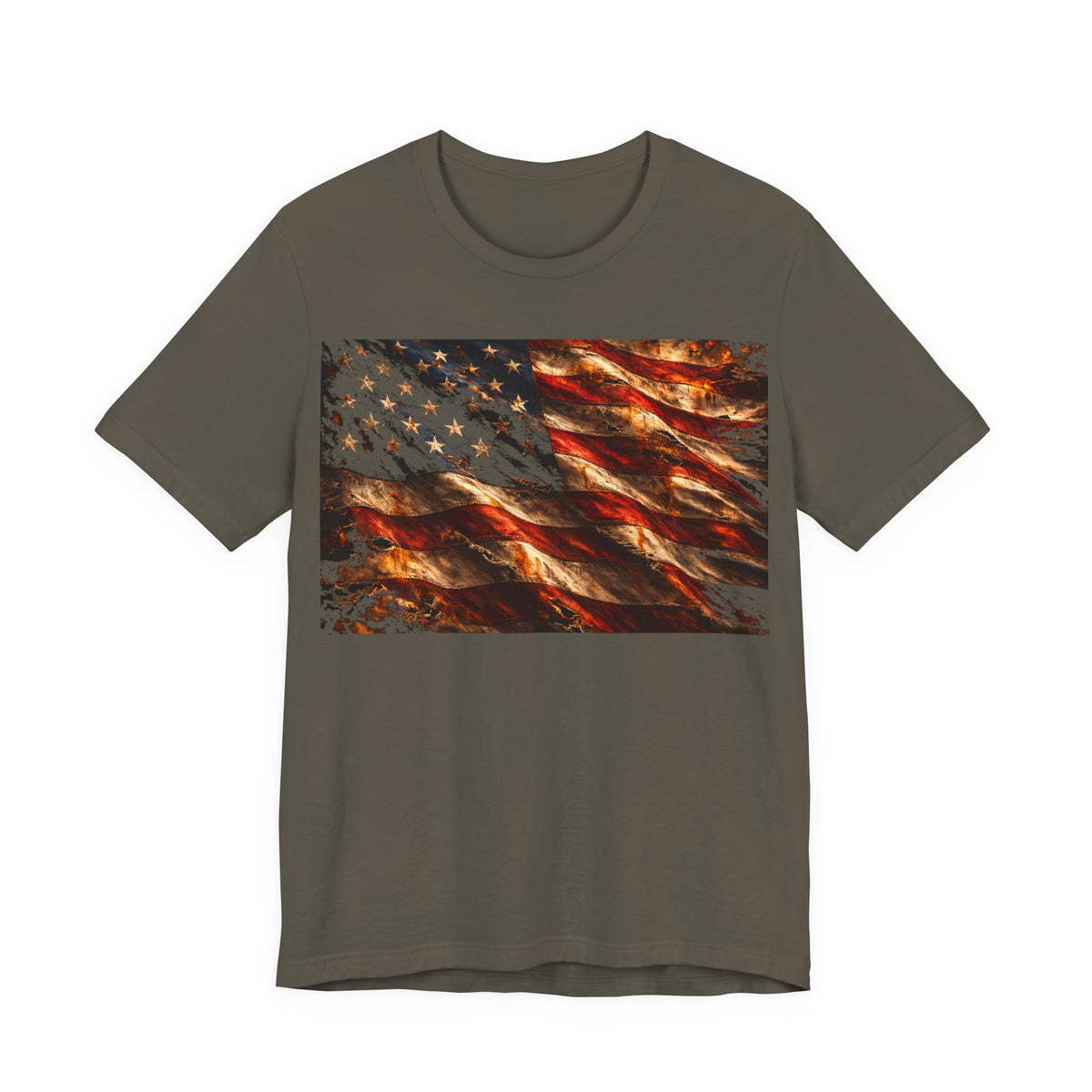 American Flag T-Shirt — Vintage Distressed Stars & Stripes Tee