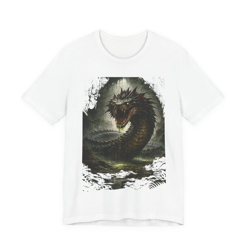 Basilisk Sea Serpent Graphic Tee — Dark Mythical Dragon Shirt
