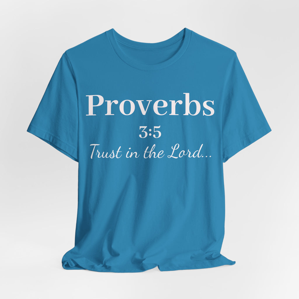 Proverbs 3:5 Tee — Minimal Christian Scripture Short Sleeve Shirt