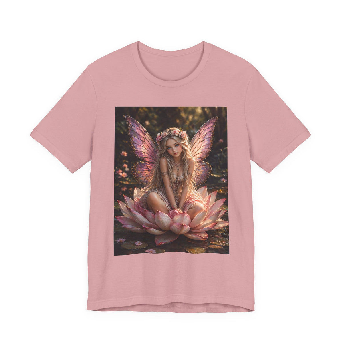 Fairy Lotus T-Shirt — Enchanted Winged Fairy Graphic Tee