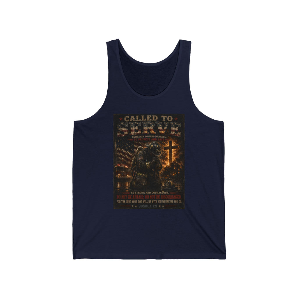 Called to Serve Military Tank Top — Patriotic Veteran Cross Graphic