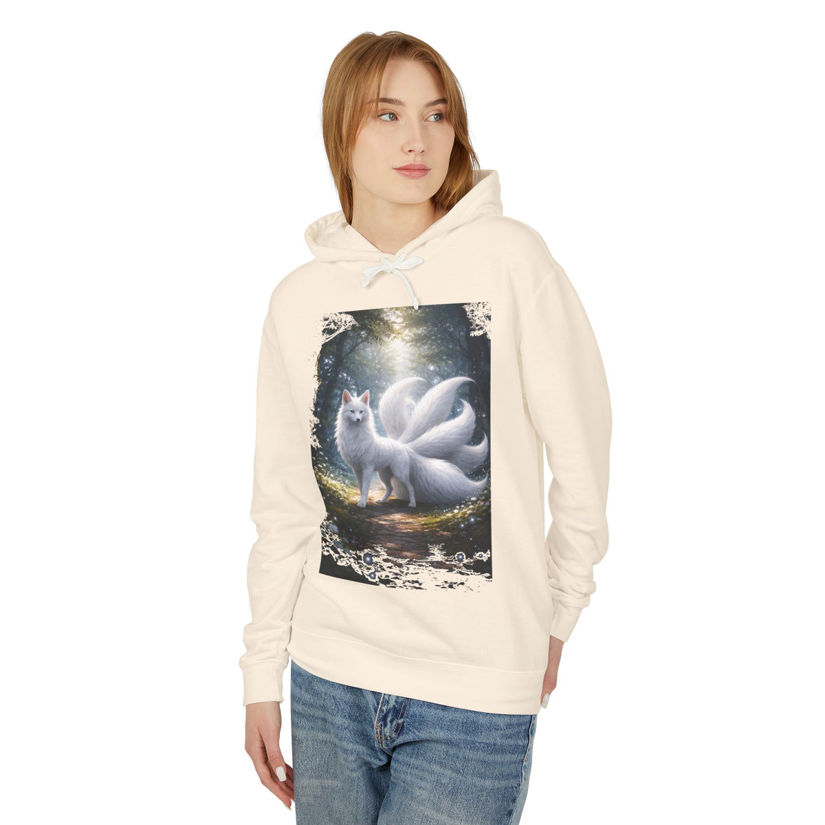 Kitsune Forest Hoodie — Mystical Nine-Tailed Fox Sweatshirt