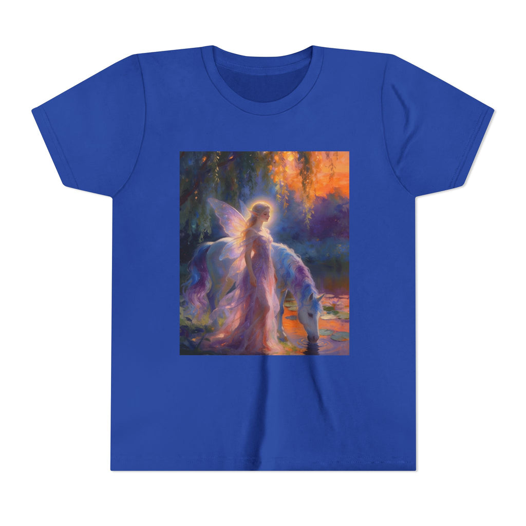 Fairy and Unicorn Youth Tee — Magical Fantasy Kids T-Shirt