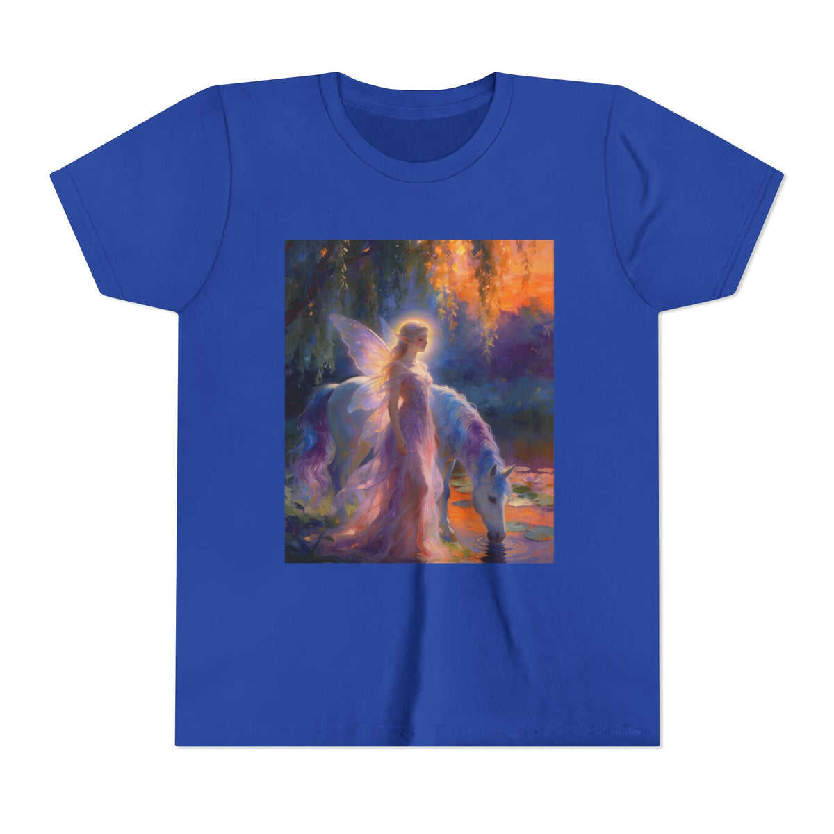 Fairy and Unicorn Youth Tee — Magical Fantasy Kids T-Shirt