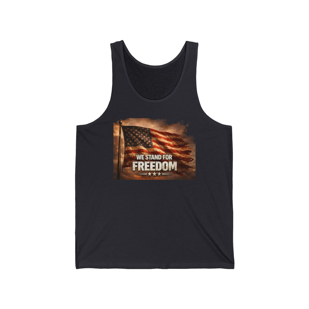Freedom Flag Tank Top — "We Stand for Freedom" Patriotic American Flag Tank