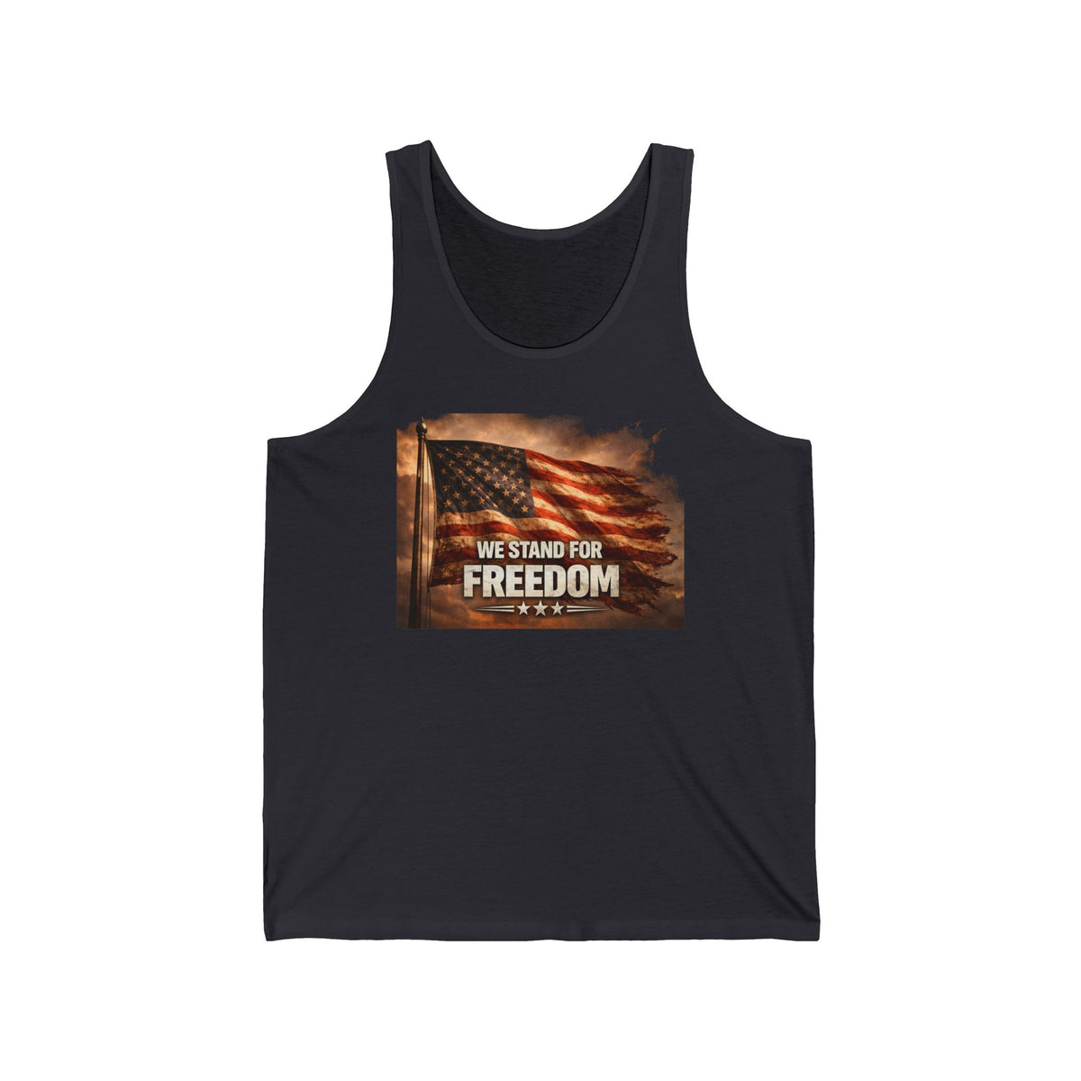 Freedom Flag Tank Top — "We Stand for Freedom" Patriotic American Flag Tank