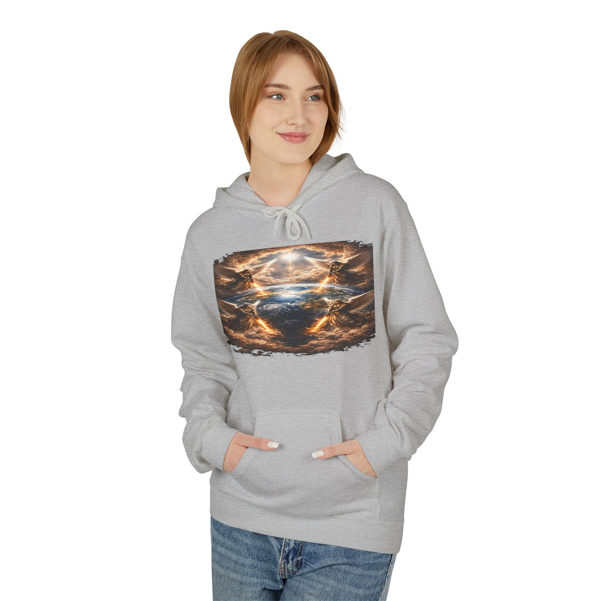 Revelation 7:1 The four Angels at the end of times-Jesus Christ retrun-Unisex Midweight Softstyle Fleece Hoodie