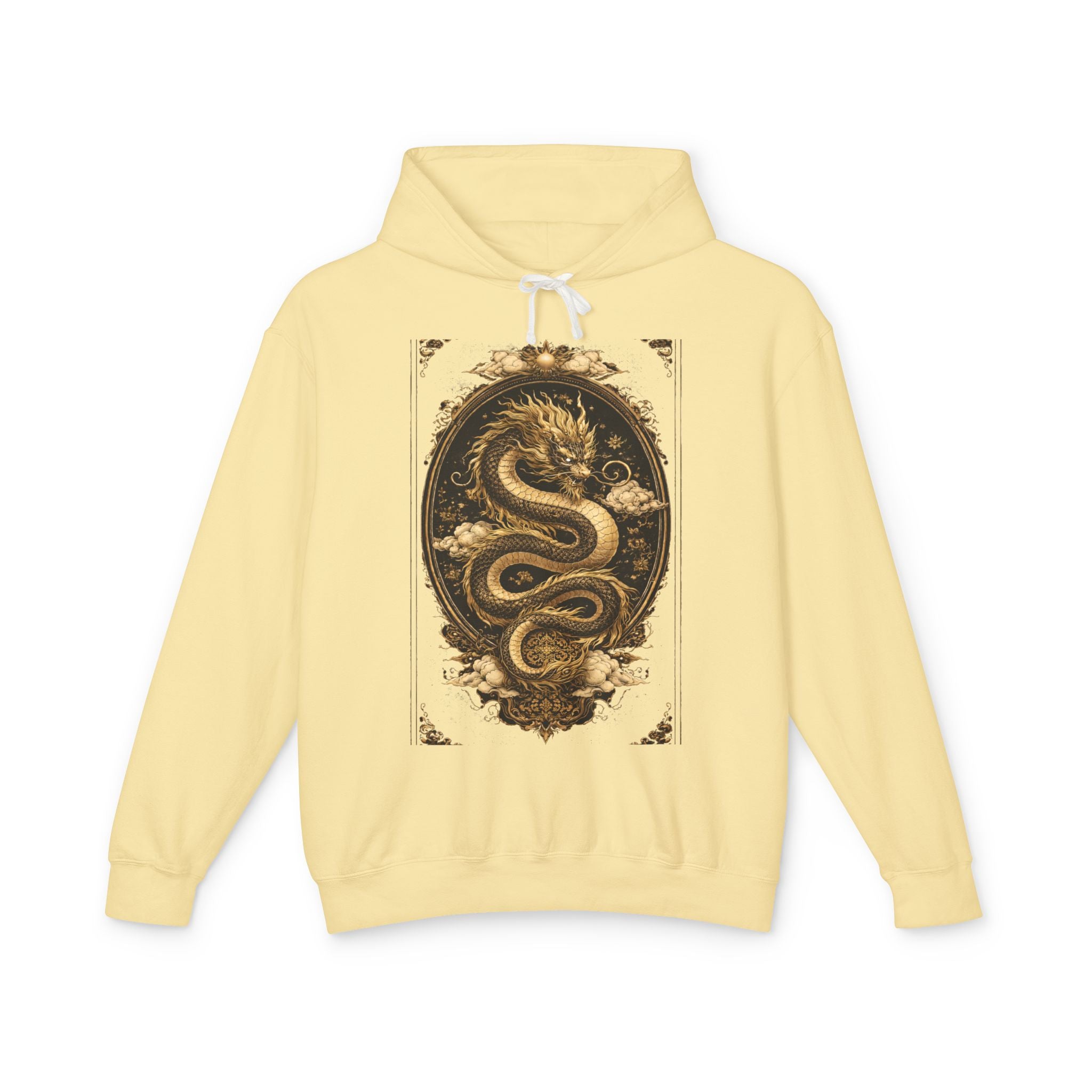 Golden Dragon Hoodie — Vintage Oriental Serpent Graphic Sweatshirt