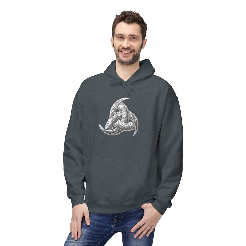 Viking Triple Horns Hoodie — Norse Valknut Knot Graphic Pullover