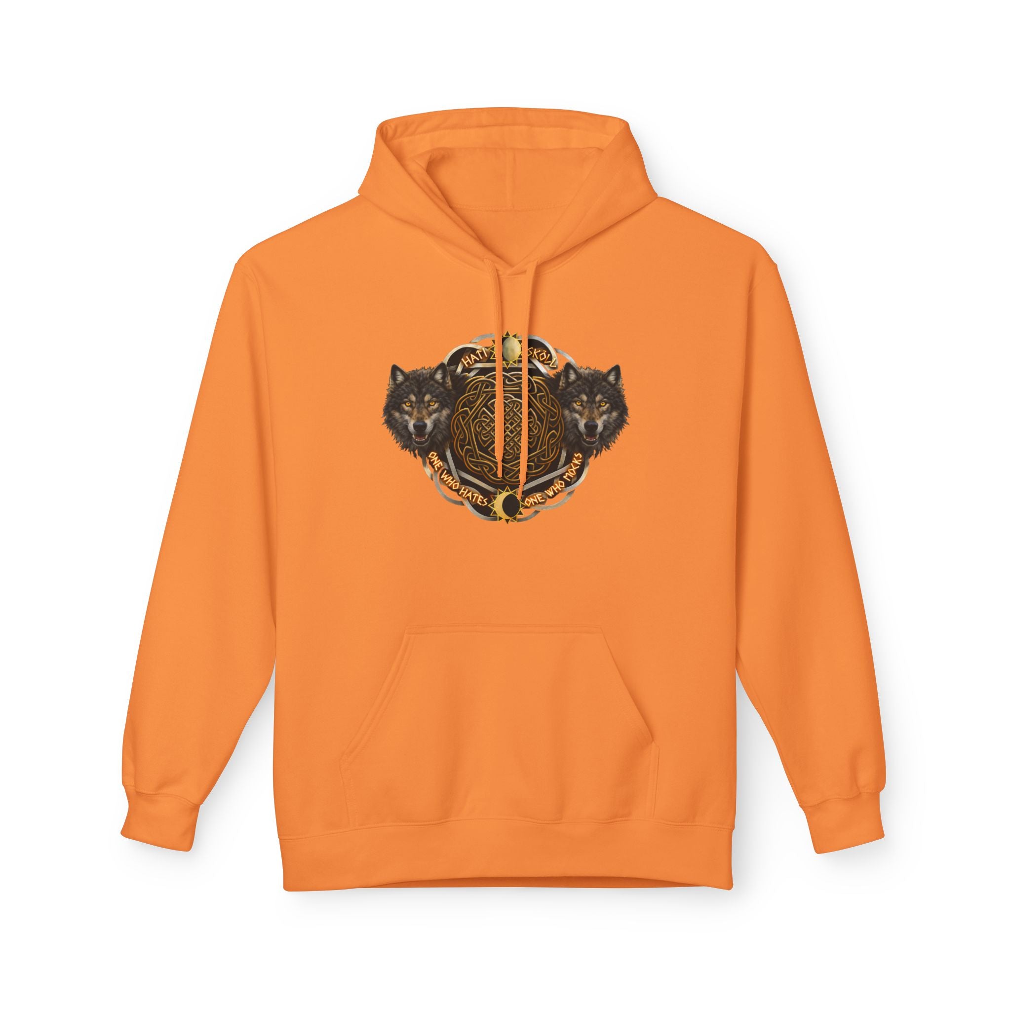Skoll and Hati – The Wolves of the Sun and Moon-Hoodie — Rustic Wildlife Graphic Hooded Sweatshirt