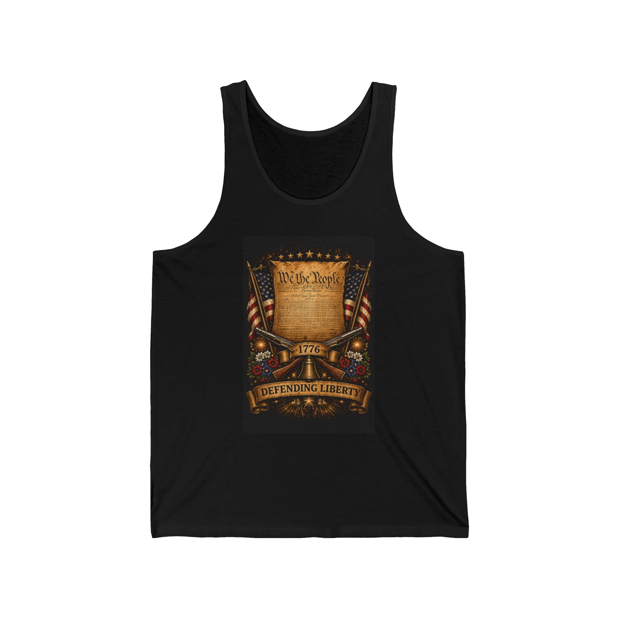 Patriotic "We the People" Tank Top — Defending Liberty American Flag Muscle Tee
