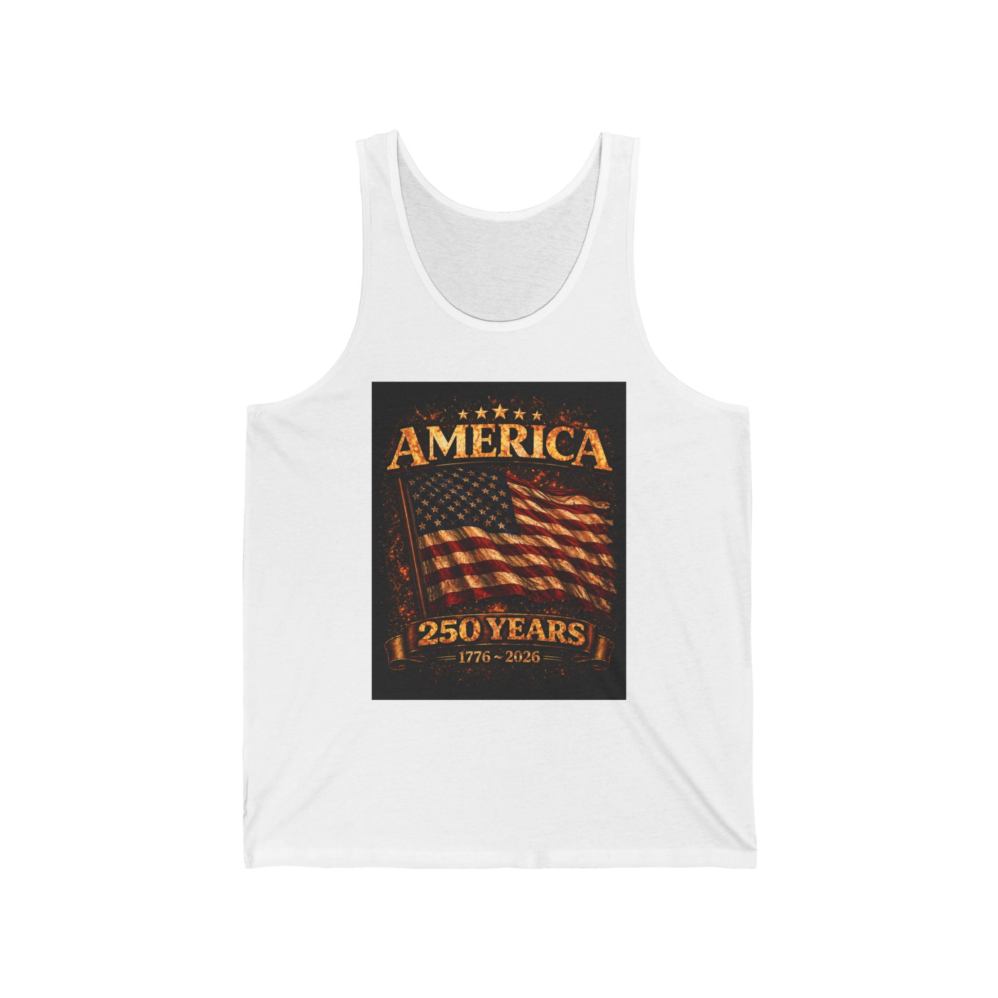 America 250 Years Flag Tank Top — 1776–2026 Patriotic Fourth of July Tank