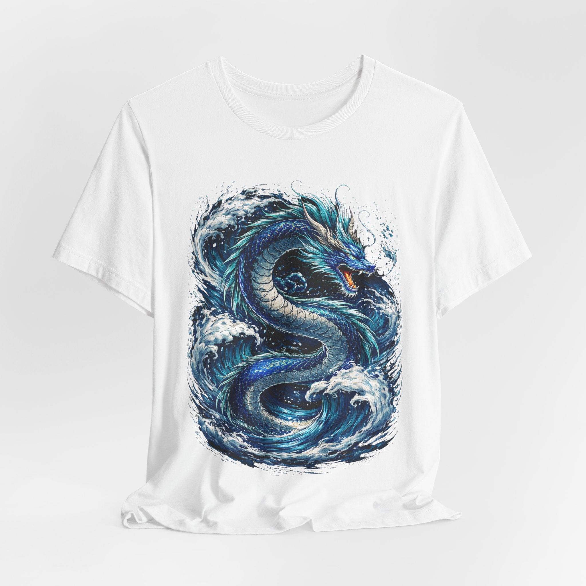 Ocean Dragon Graphic Tee — Blue Wave Serpent T-Shirt