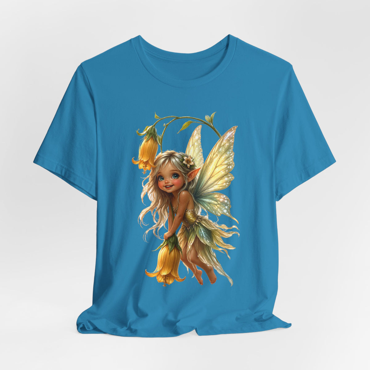 Fairy Flower T-Shirt — Whimsical Yellow Bell Fairy Graphic Tee