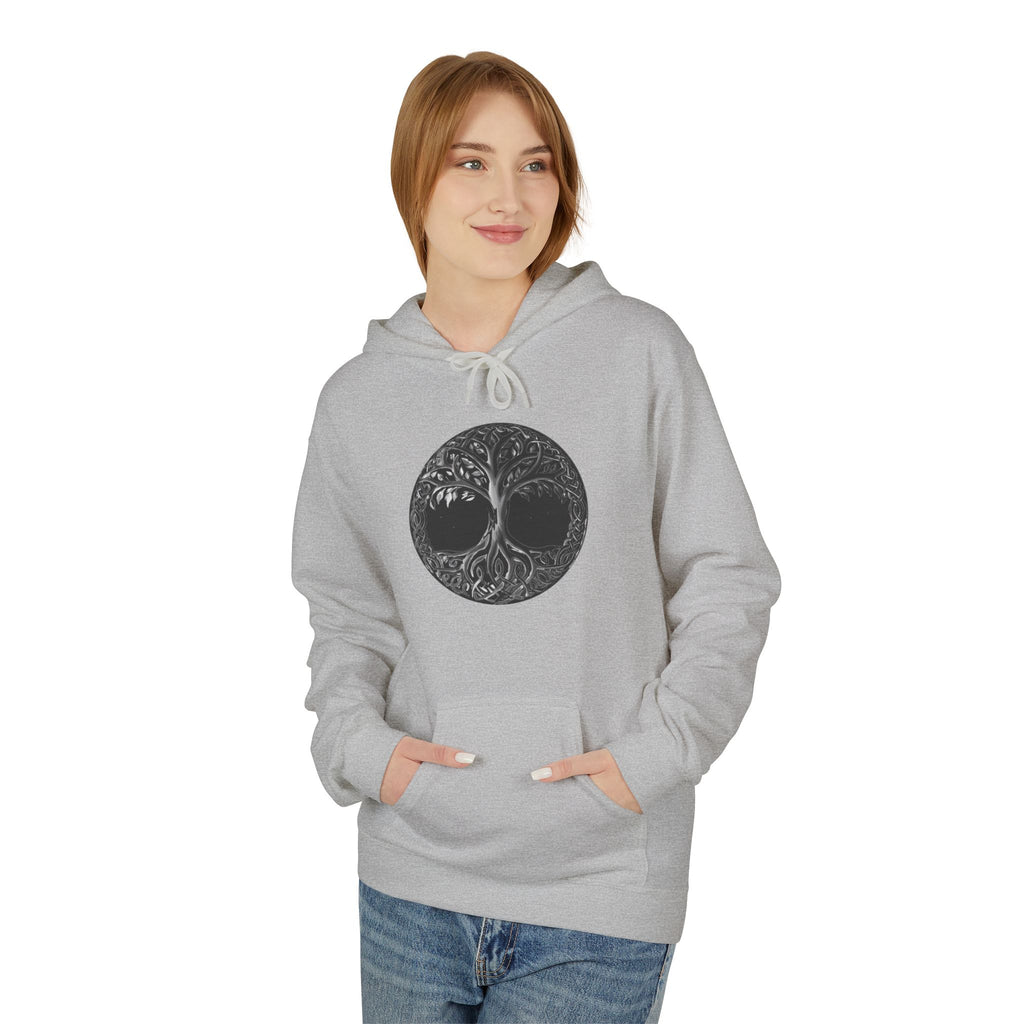 Yggdrasil, the Tree of Life Hoodie — Black Moon Nature Circle Graphic