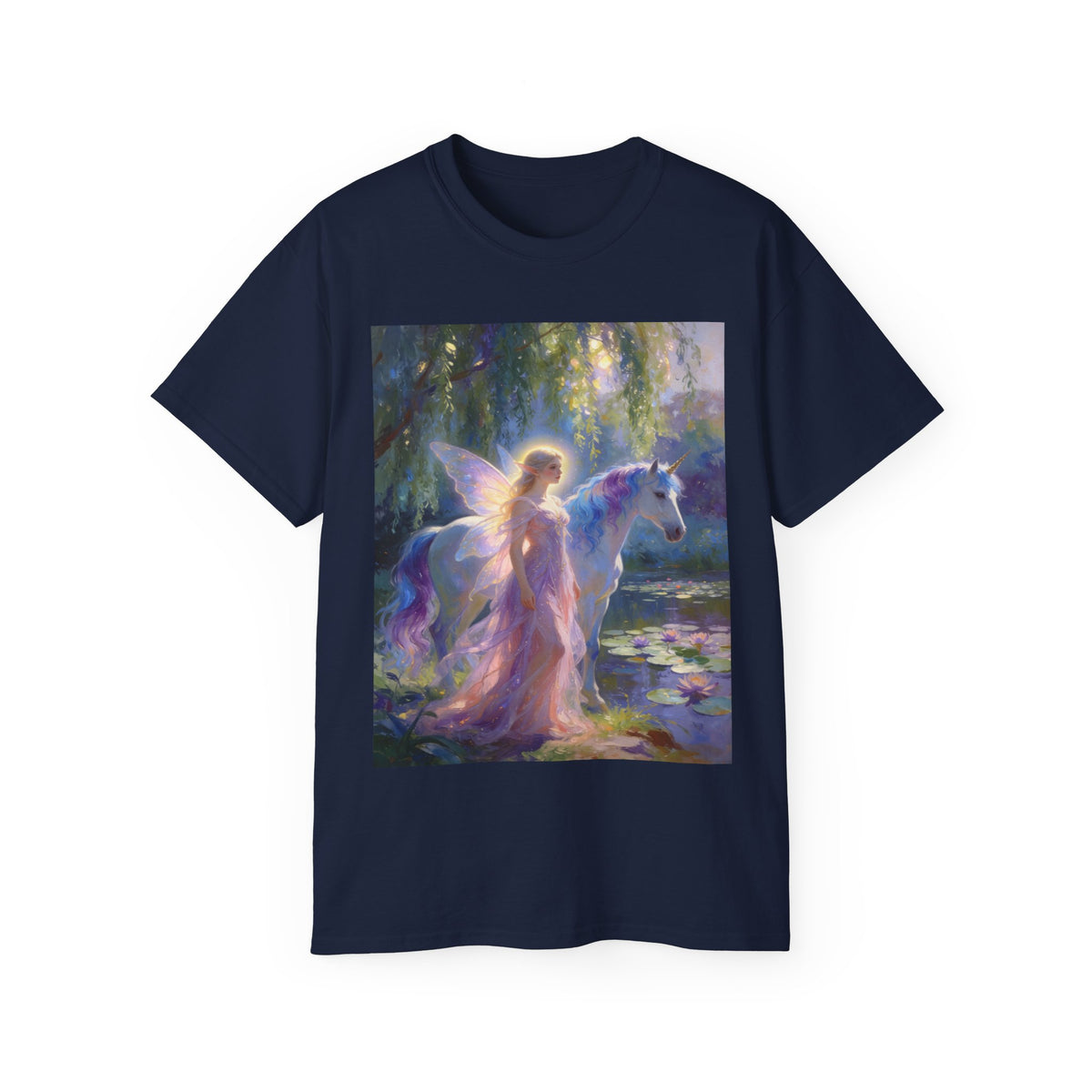 Fairy and Unicorn Dream Cotton  Tee — Ethereal Fantasy T‑Shirt