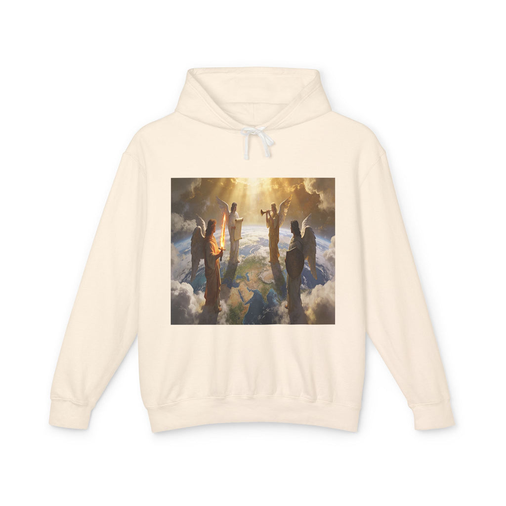 The Seven Trumpets-Angel Choir Hoodie — Heavenly Light Spiritual Graphic Pullover