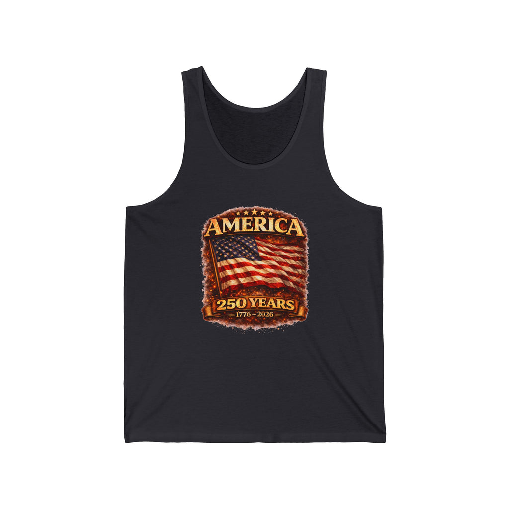 America 250 Years Vintage Flag Tank Top — 1776–2026 Patriotic Fourth of July Shirt