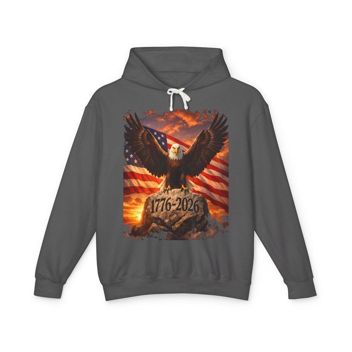 Patriotic Eagle Hoodie — 1776-2026 American Flag Sweatshirt