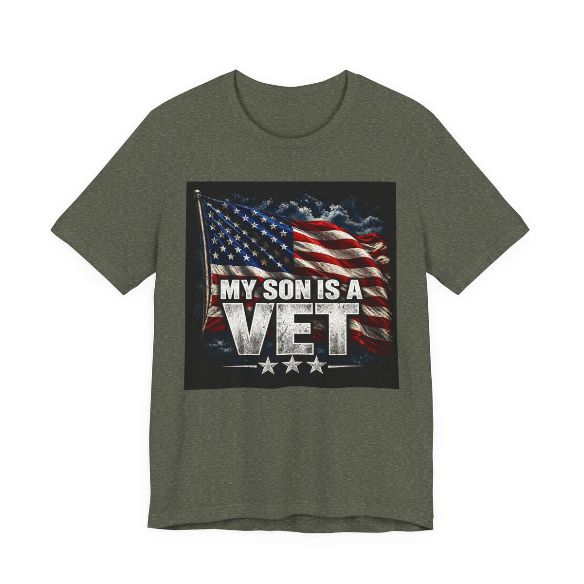 My Son Is A Vet T‑Shirt — Patriotic American Flag Tee for Proud Parents