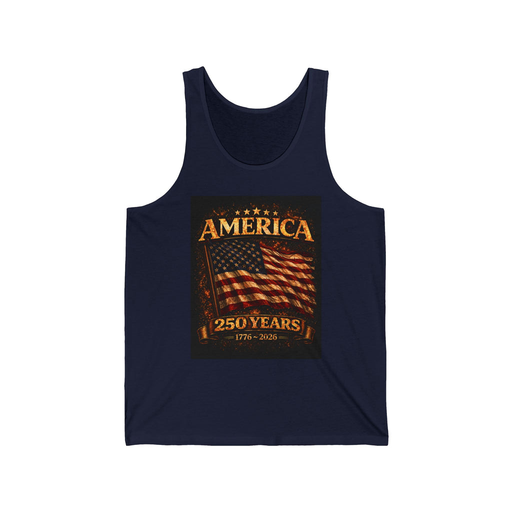 America 250 Years Flag Tank Top — 1776–2026 Patriotic Fourth of July Tank
