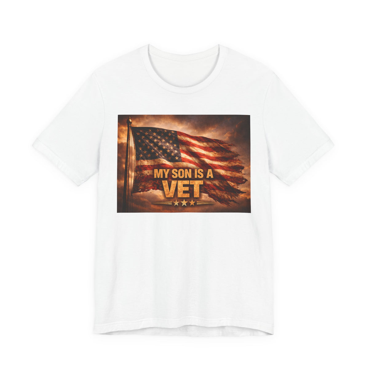 My son is a VET----Unisex Jersey Short Sleeve Tee