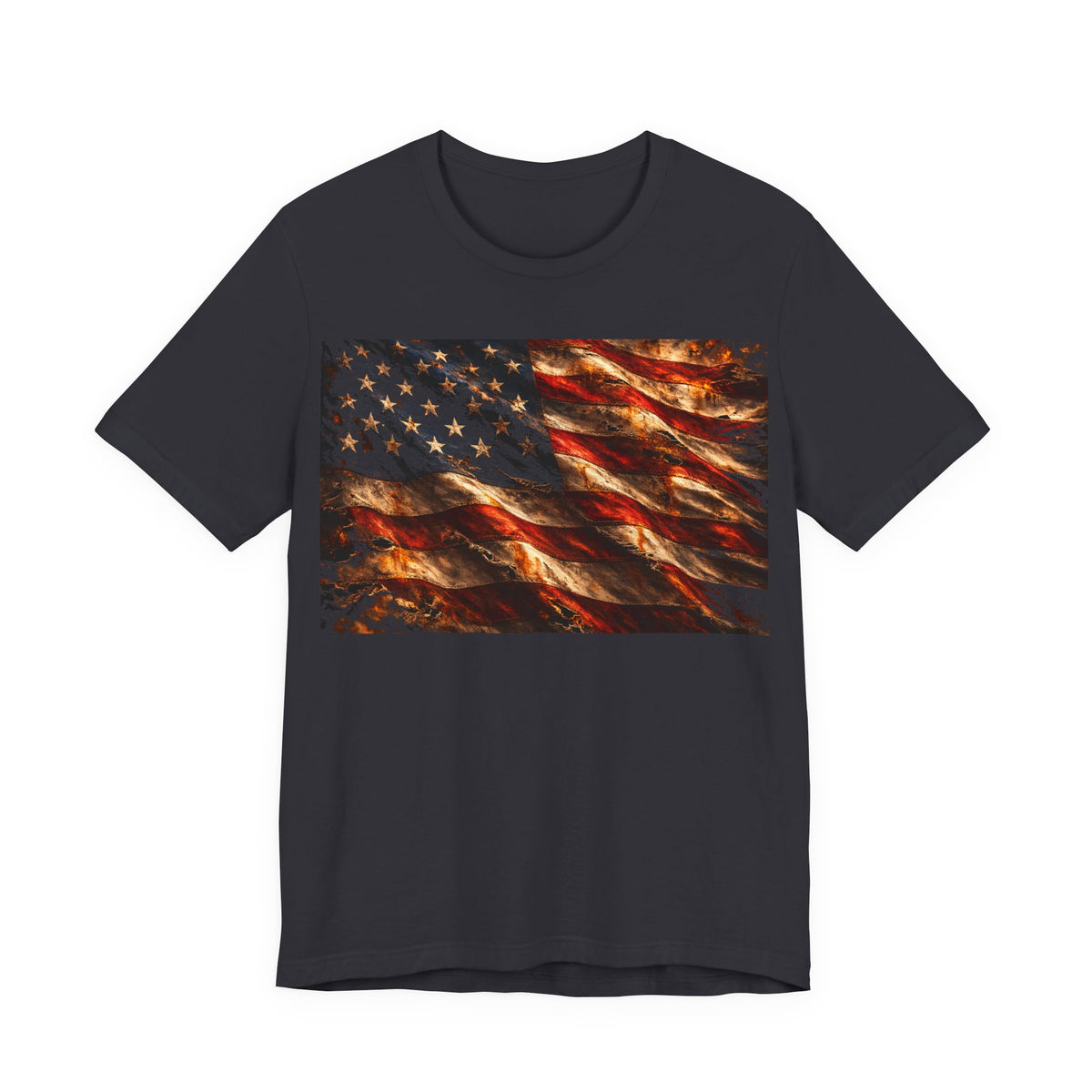 American Flag T-Shirt — Vintage Distressed Stars & Stripes Tee