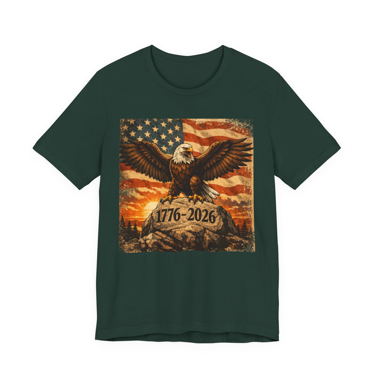 Patriotic Eagle Tee — 1776-2026 American Flag Graphic T-Shirt