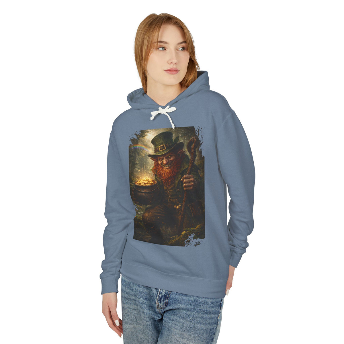 St. Patrick’s Day Leprechaun Hoodie — Vintage Pot of Gold Illustration