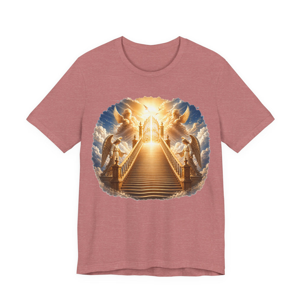 Heavenly Golden Stairway T‑Shirt — Angelic Gates Spiritual Tee