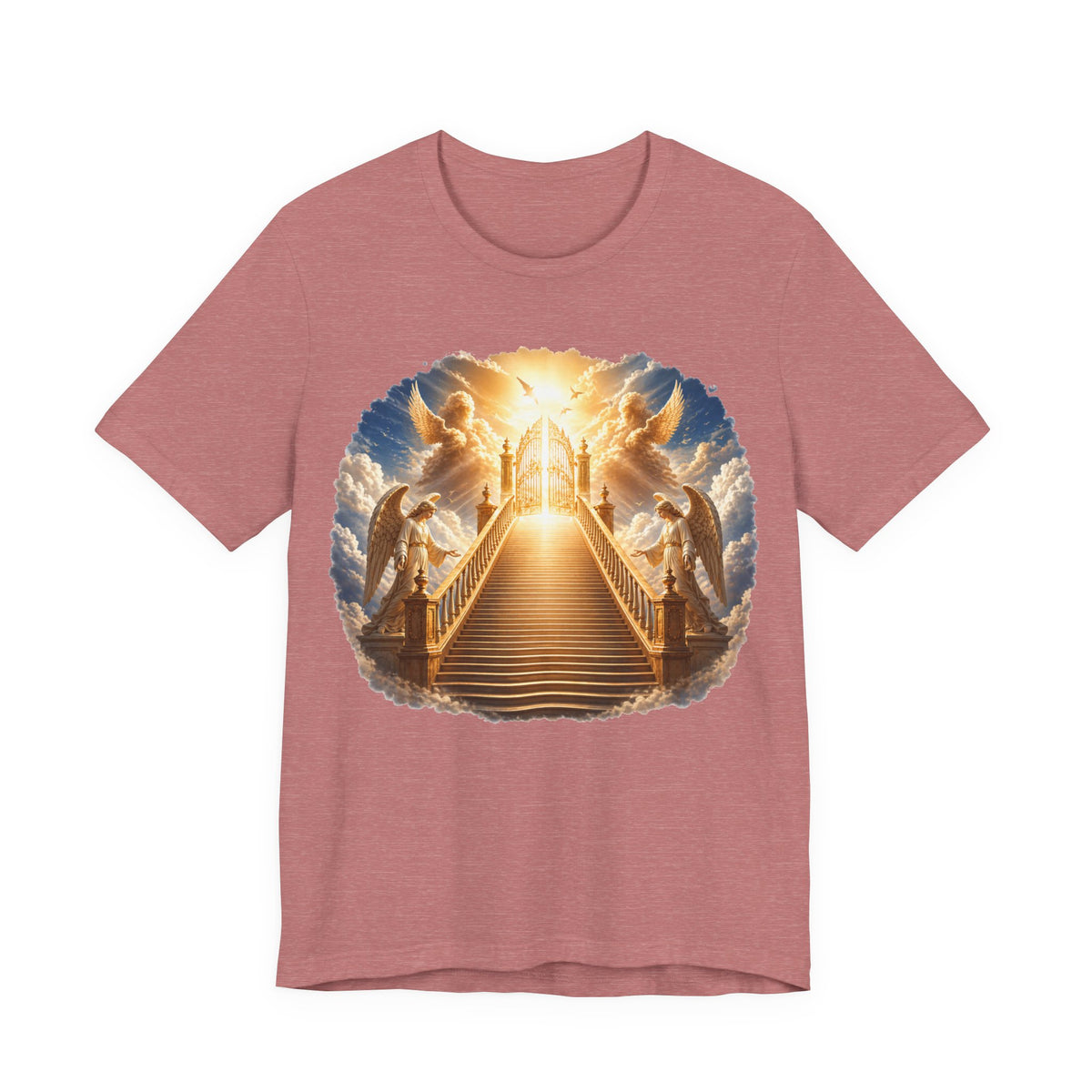Heavenly Golden Stairway T‑Shirt — Angelic Gates Spiritual Tee