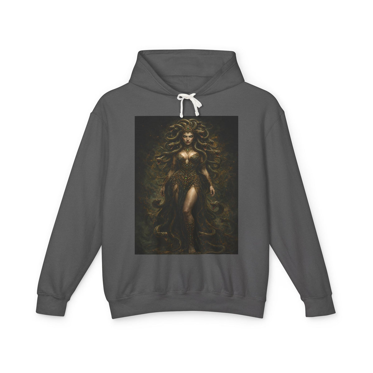 Medusa, in Greek mythology,Goddess Forest Art Hoodie — Mythic Earthy Female Warrior Sweatshirt
