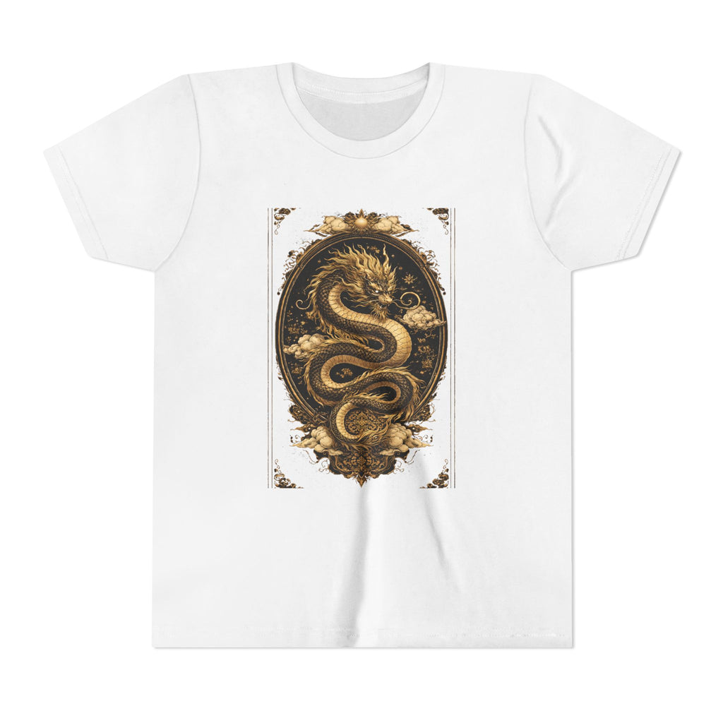 Tee-Gold Dragon Vintage Art Graphic Shirt