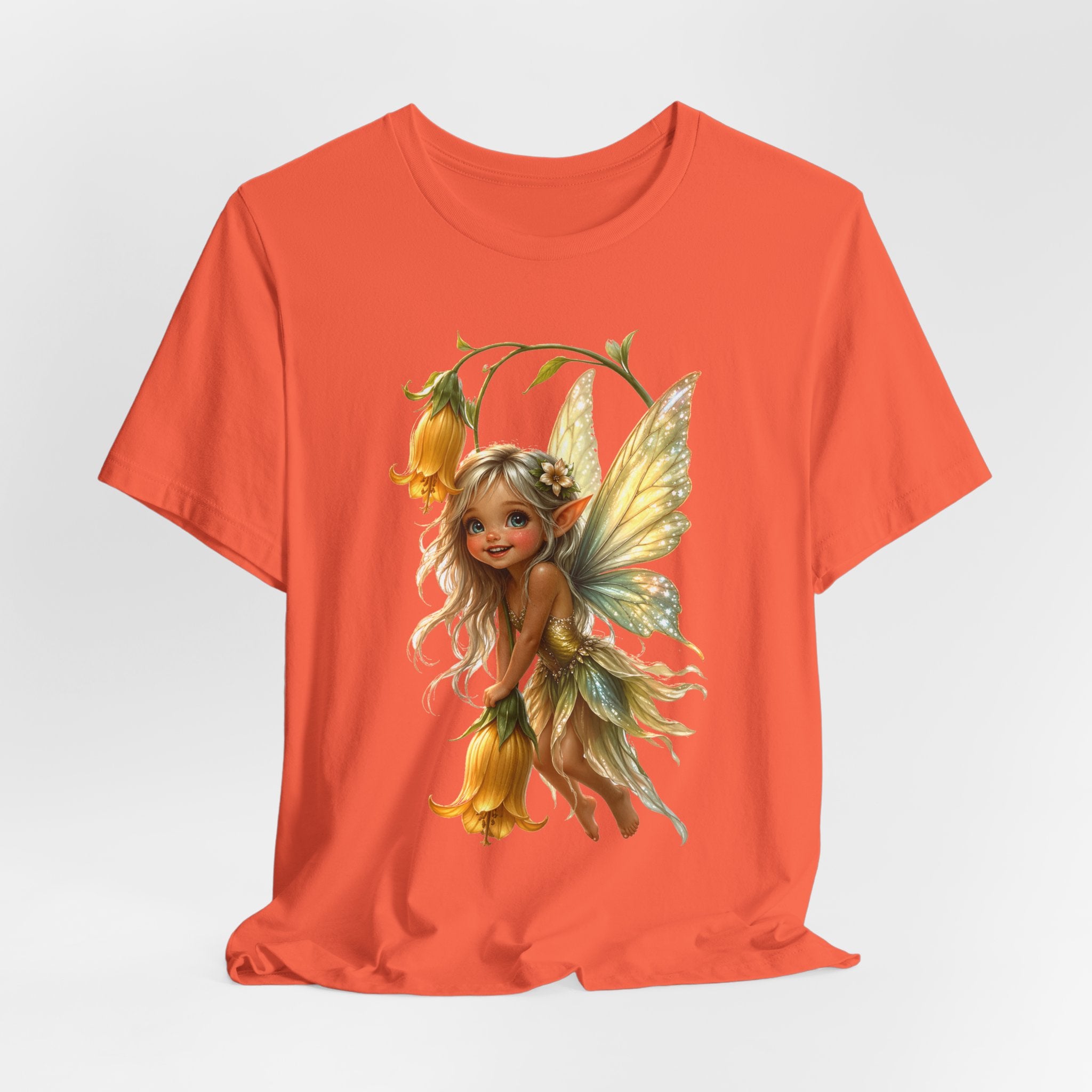 Fairy Flower T-Shirt — Whimsical Yellow Bell Fairy Graphic Tee