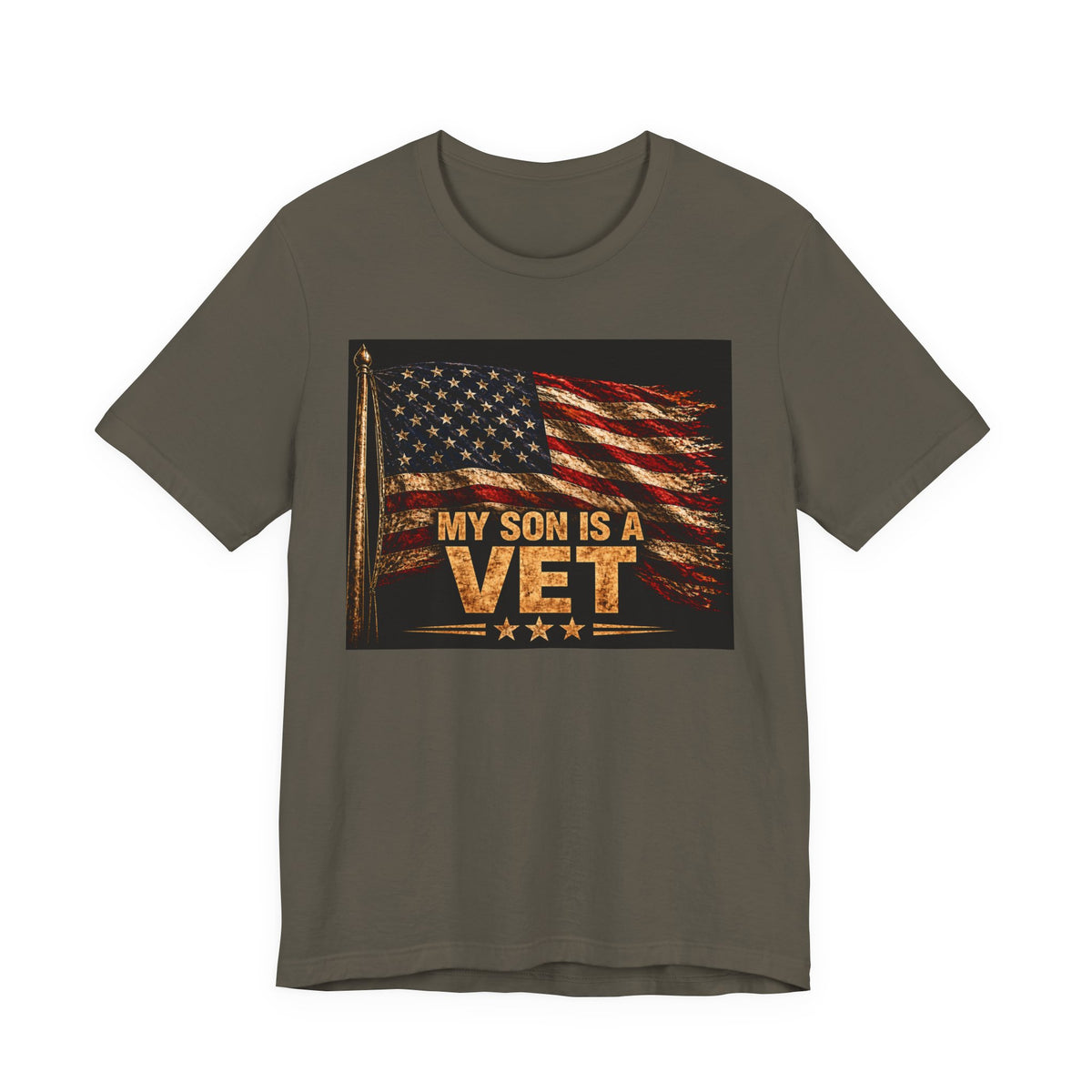 My Son Is A Vet T-Shirt — Patriotic American Flag Veteran Support Tee
