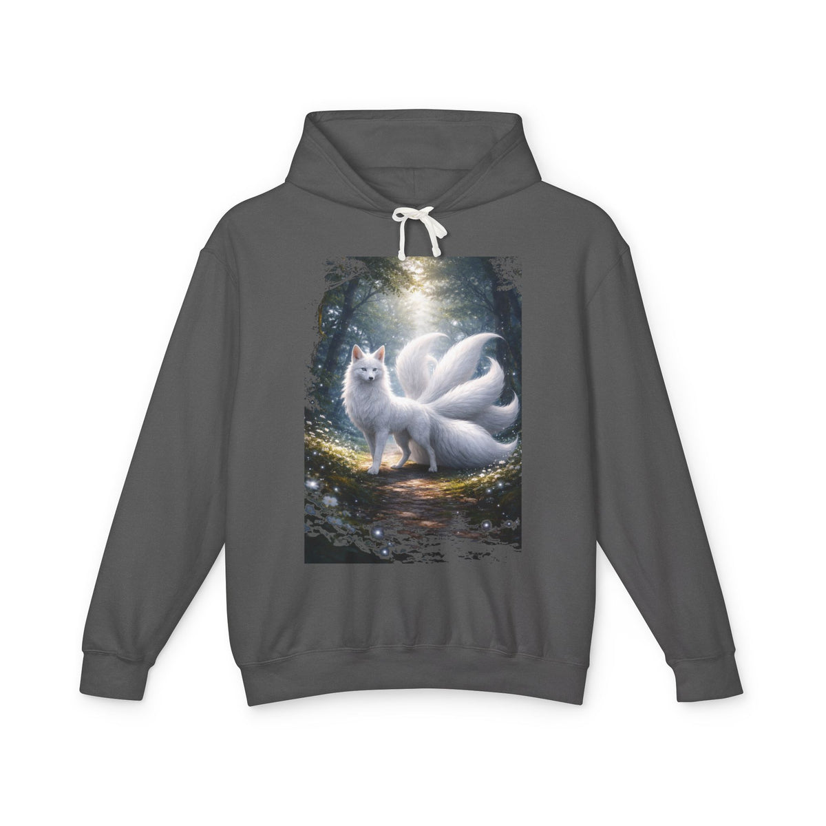 Kitsune Forest Hoodie — Mystical Nine-Tailed Fox Sweatshirt