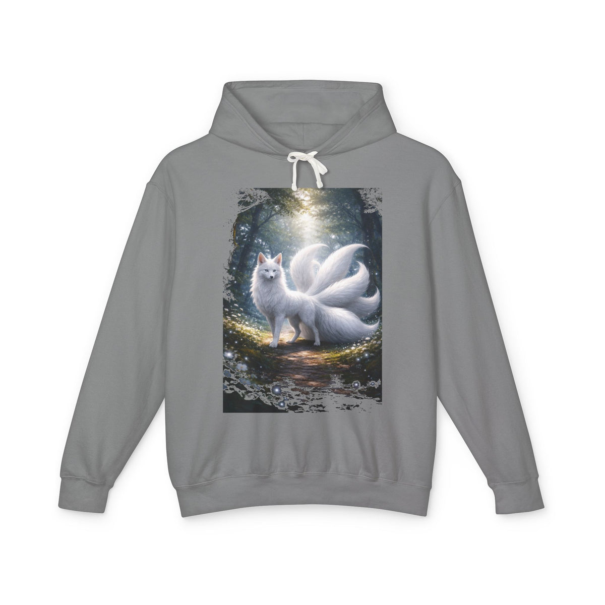 Kitsune Forest Hoodie — Mystical Nine-Tailed Fox Sweatshirt
