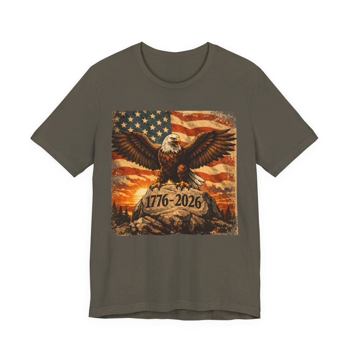 Patriotic Eagle Tee — 1776-2026 American Flag Graphic T-Shirt