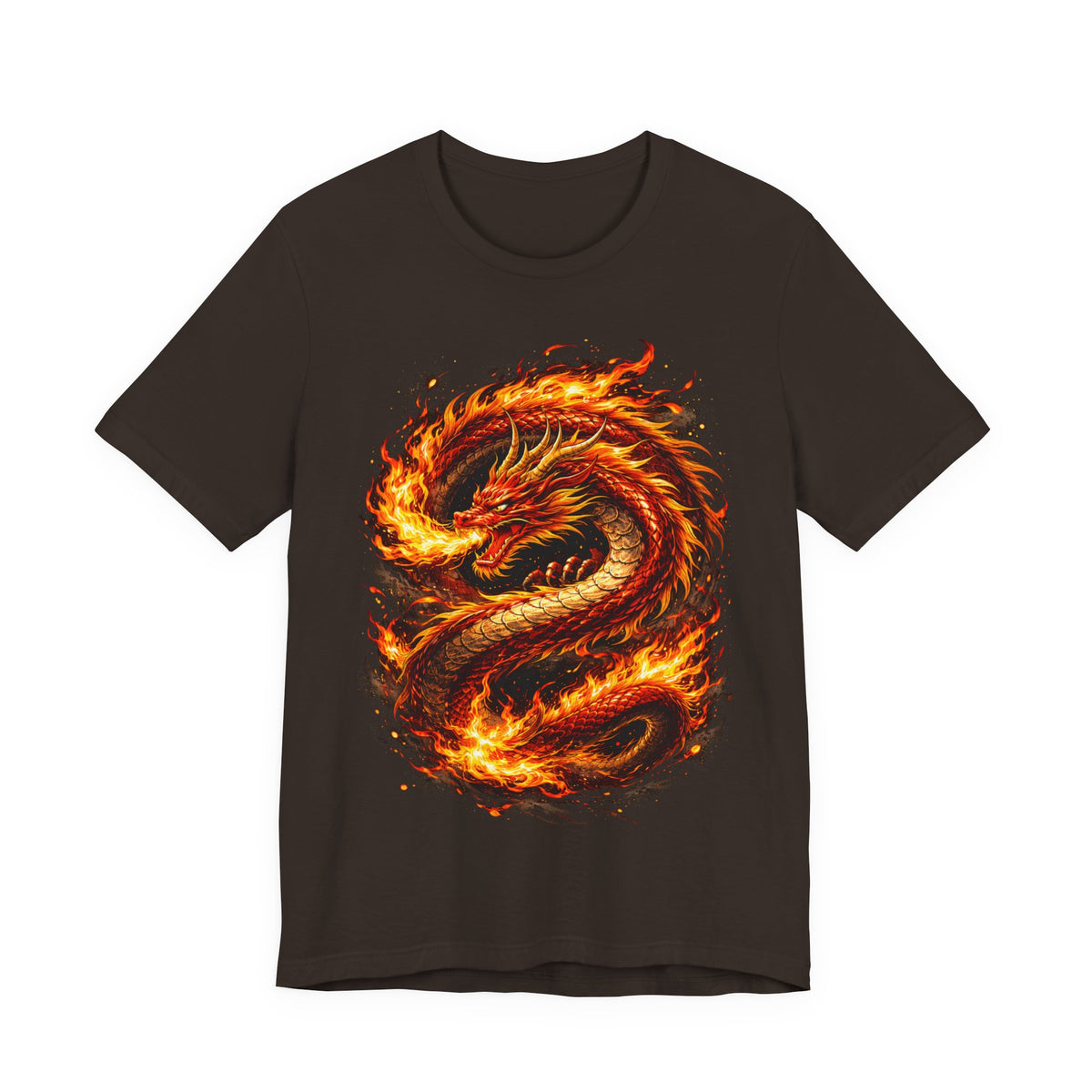 Flaming Dragon T-Shirt — Fiery Eastern Dragon Graphic Tee