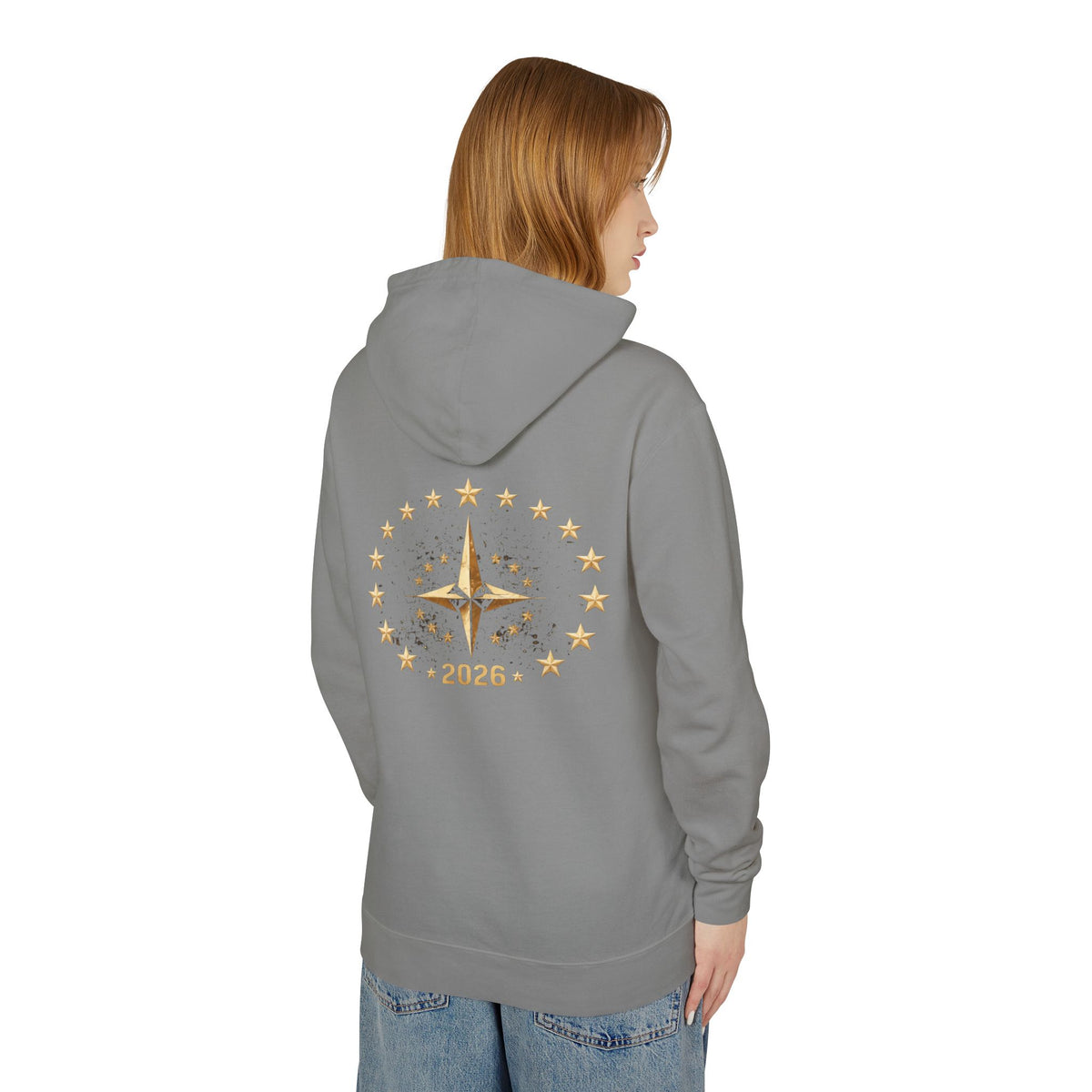 United By The Stars Eagle Flag Hoodie — "Stronger Together" Patriotic Military Veteran Pullover