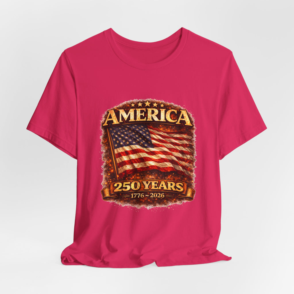 America 250 Years Flag T-Shirt – 1776–2026 Bicentennial Celebration Tee