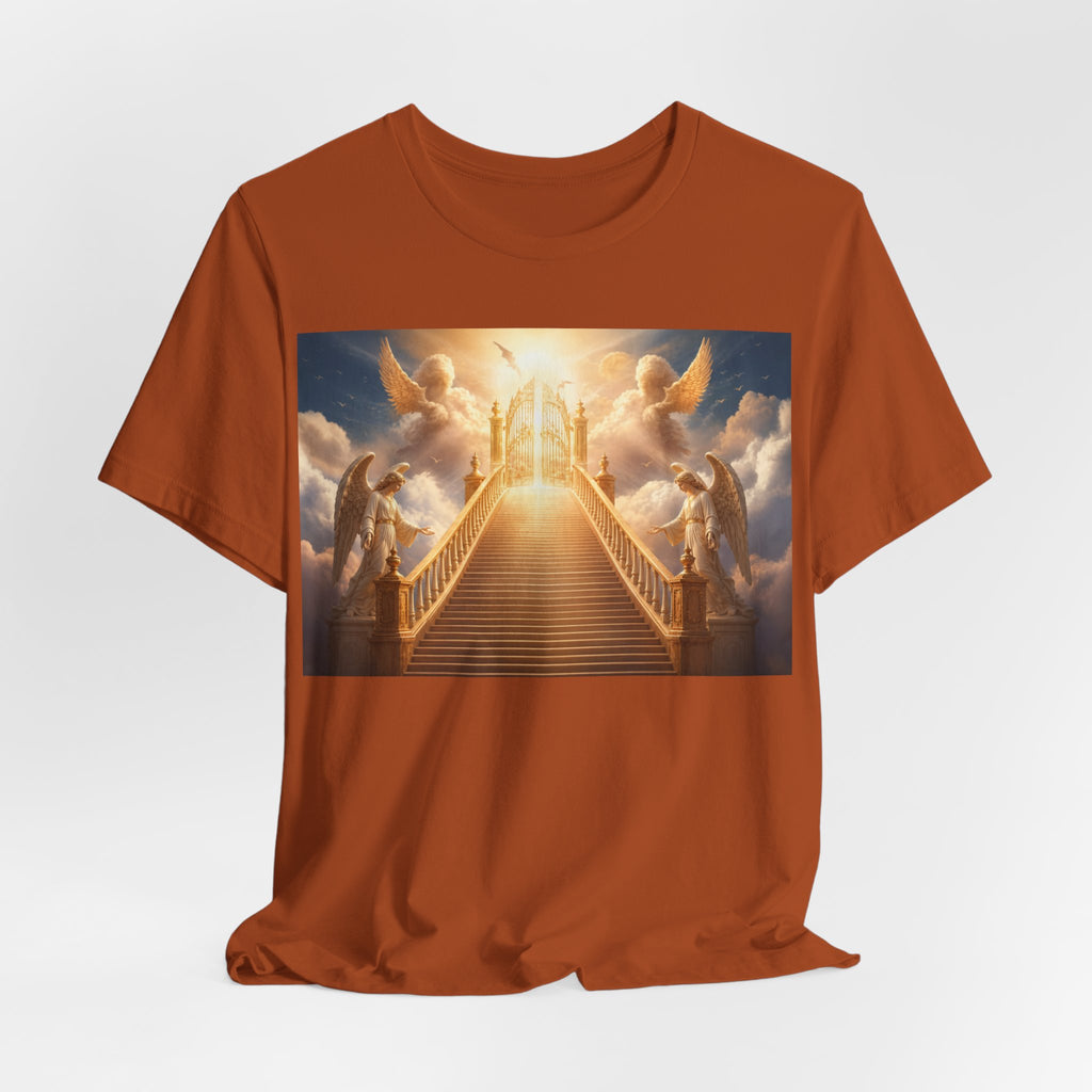 Heavenly Stairway T‑Shirt — Golden Gates Angelic Design