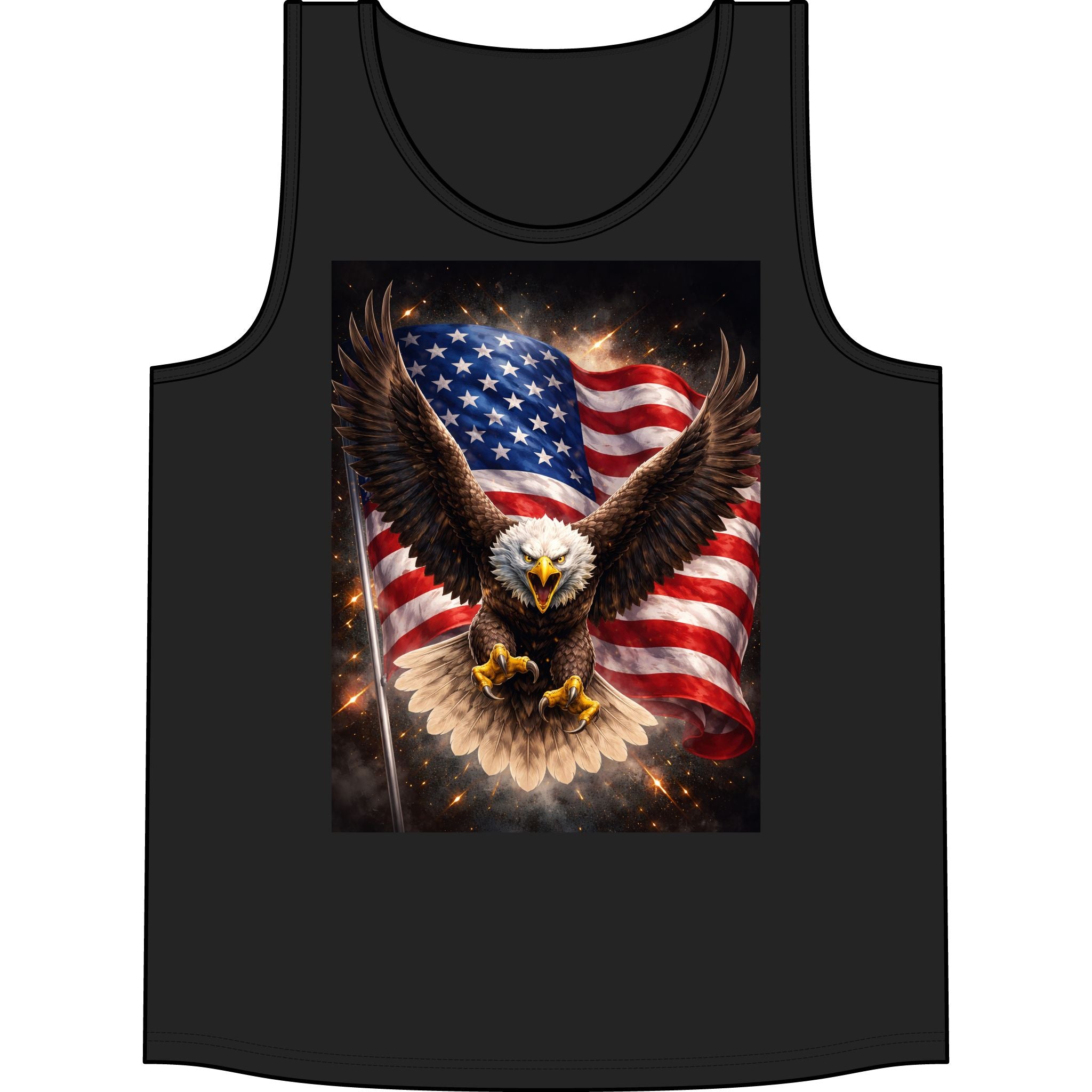 Patriotic Eagle Tank — American Flag Bald Eagle Graphic Tank Top
