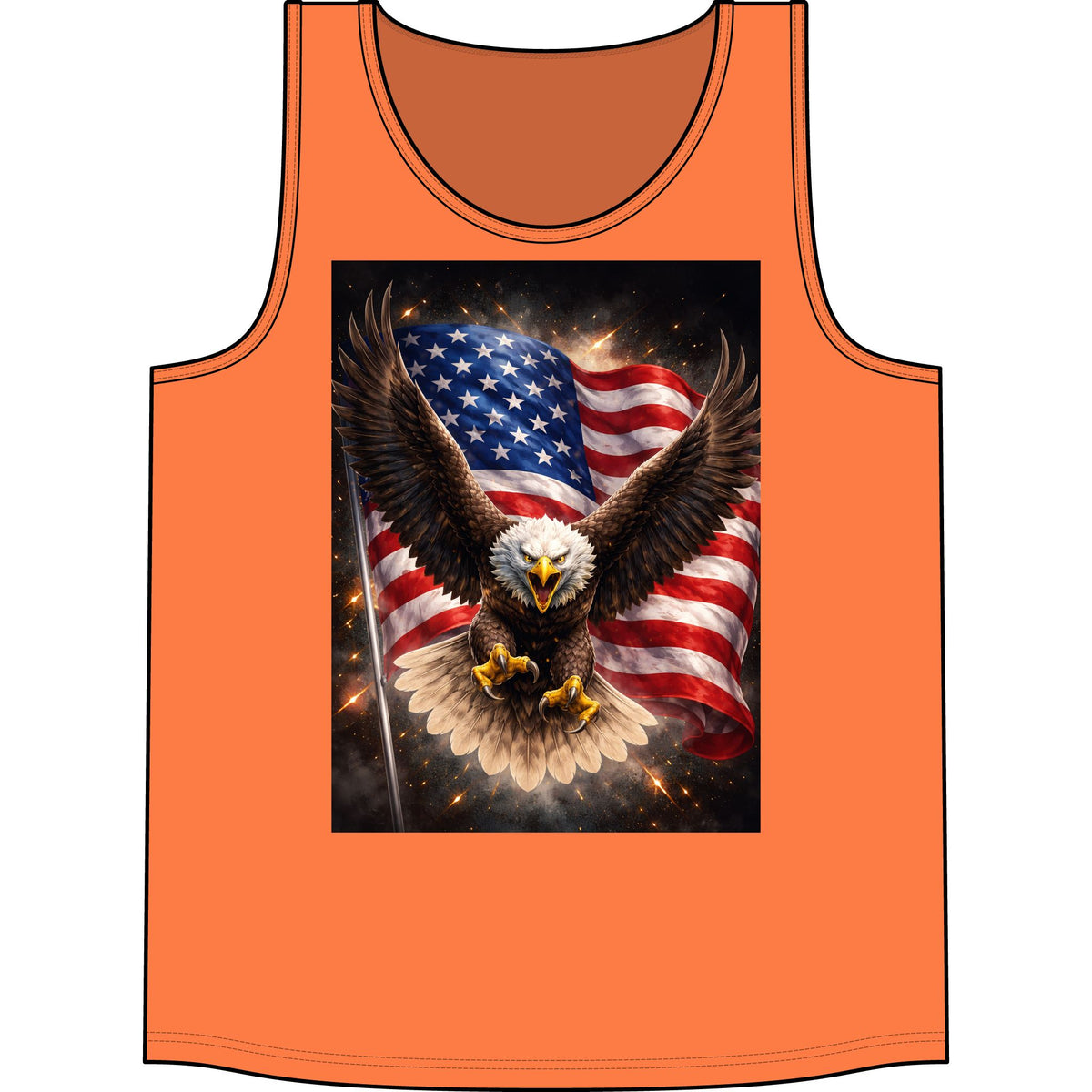 Patriotic Eagle Tank — American Flag Bald Eagle Graphic Tank Top