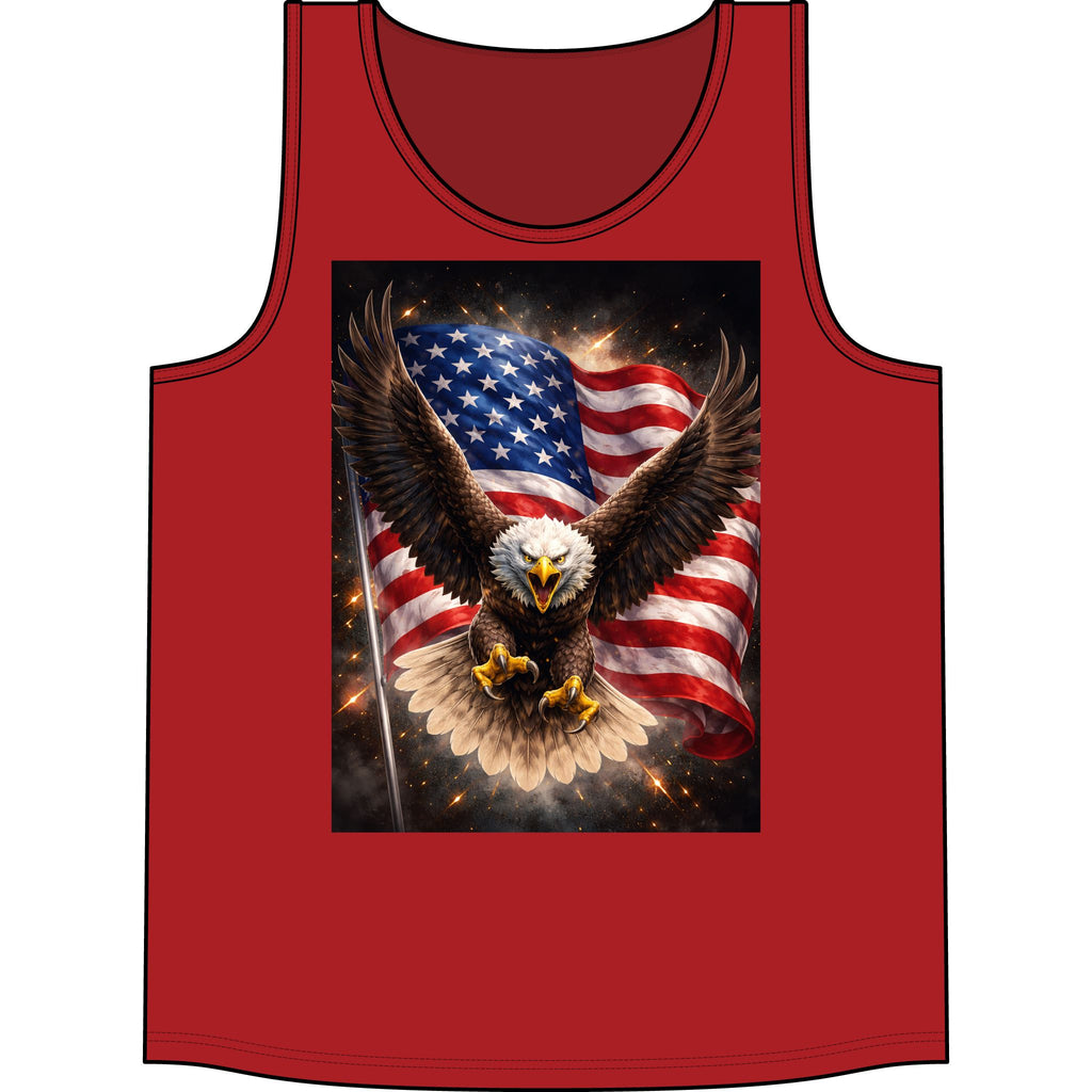 Patriotic Eagle Tank — American Flag Bald Eagle Graphic Tank Top