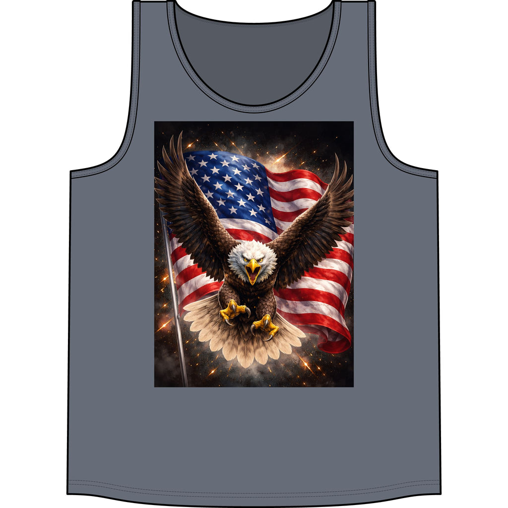 Patriotic Eagle Tank — American Flag Bald Eagle Graphic Tank Top