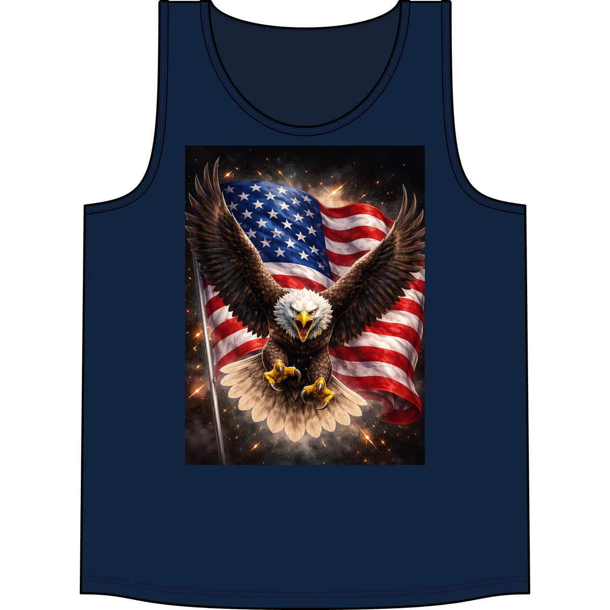 Patriotic Eagle Tank — American Flag Bald Eagle Graphic Tank Top